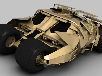 BAT MAN Tumbler CAR Low-poly 3D model