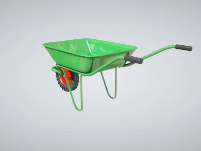 Garden wheelbarrow Low-poly 3D model