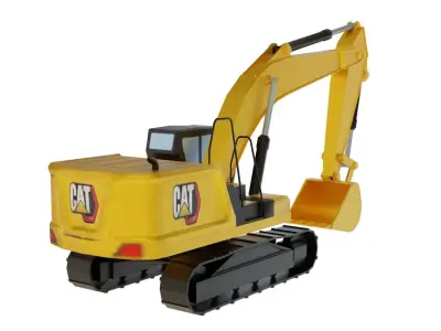 Excavator CAT 320 Lowpoly Low-poly 3D model