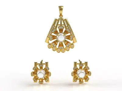 Diamond Pendant Set 15 3D print model