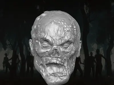 Zombie Army Head Collection For Action Figures 3D print model