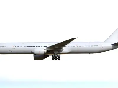 Boeing 777 White Low-poly 3D model