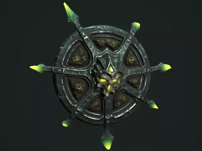 Undead shield Low-poly 3D model purchase