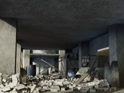 Abandoned Construction Site - Environment 01 Free low-poly 3D model