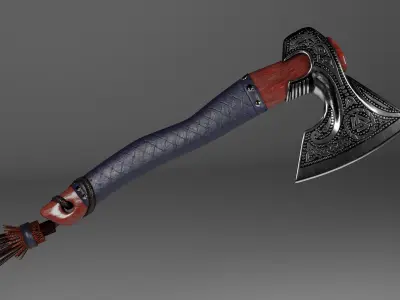 Battle Axe Low-poly 3D model 31