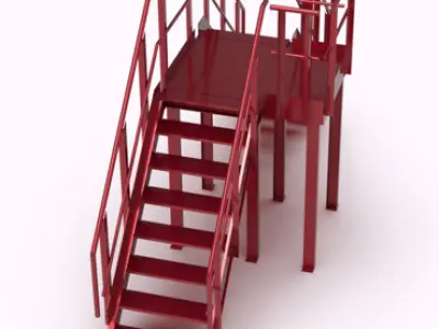 Industrial Stairs 3D model 3D model