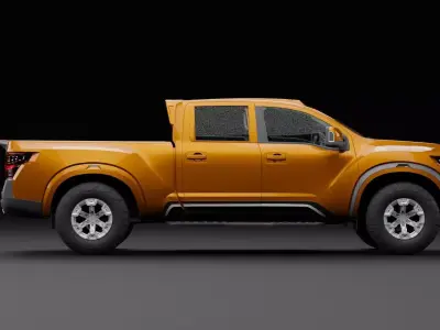 Nissan 4x4 Car Metallic Orange Dark Low-poly 3D model