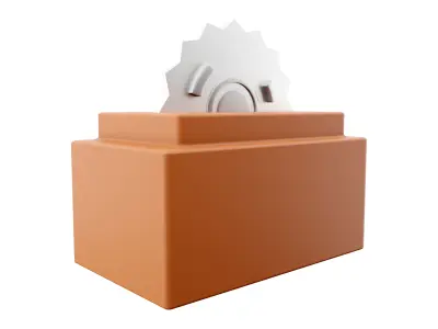 Circular saw blade cartoon icon 3D model