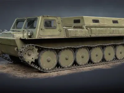 GT-SM Tracked Cargo Carrier Low-poly 3D model