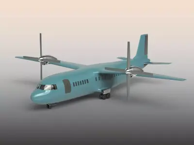 Airplane with propellers 3D model