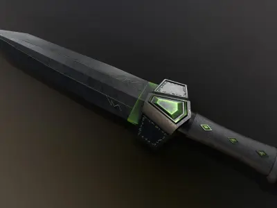 Game Ready necrotic dagger Low-poly 3D model