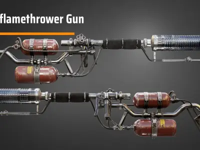 Flamethrower gun 3D model