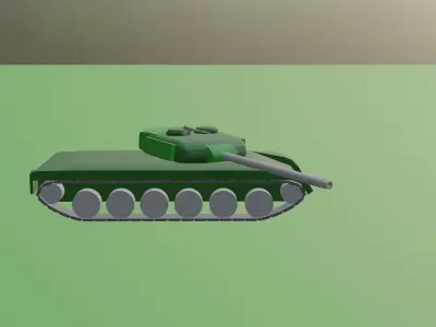 Medium Tank T-52 Low-poly 3D model