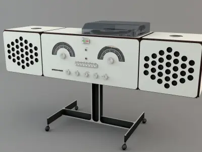 Vintage Radio Turntable 3D model