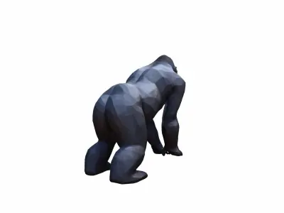 Portrait Powerful Dominant Gorilla 3d Render 3D model purchase