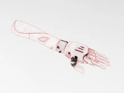 Robot arm with complete parts 3D model