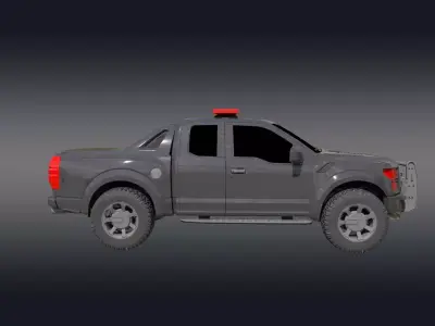 3D Police Van Low-poly 3D model