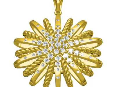 Antique Diamond Star Pendant 3D print model