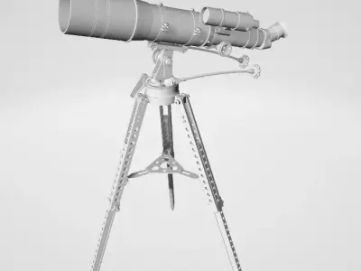 Astronomical telescope model Low-poly 3D model