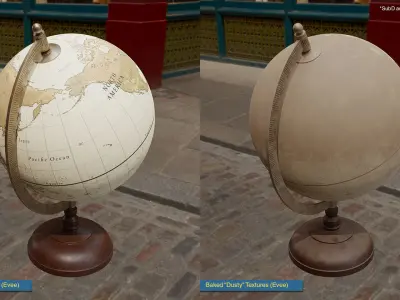 Antique Globe Low-poly 3D model