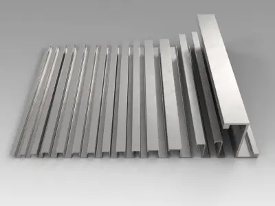 Metallic profile 3D model
