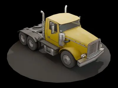 American Old Truck Low-poly 3D model