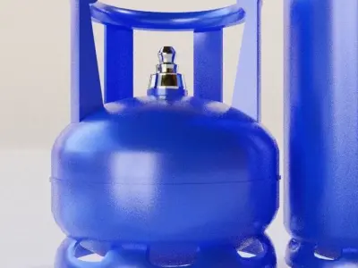 LP gas cylinder tank collection Low-poly 3D model