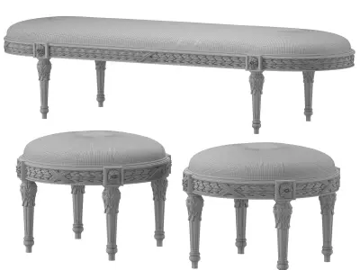 roberto curve bench art 667 3D model