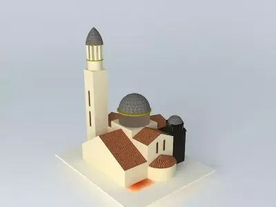Church Notre Dame in Ribérac Free 3D model