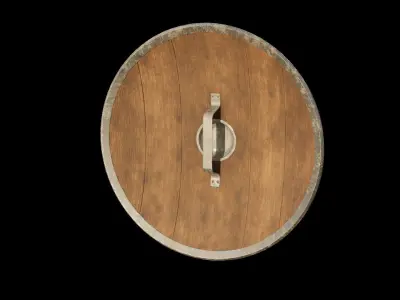 Shield 3 wooden Low-poly 3D model