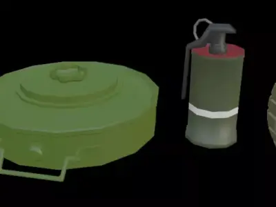 Low Poly Explosives  Low-poly 3D model