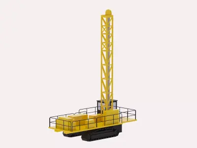 Drill Rig Mining D6290 Simplified Low-poly 3D model