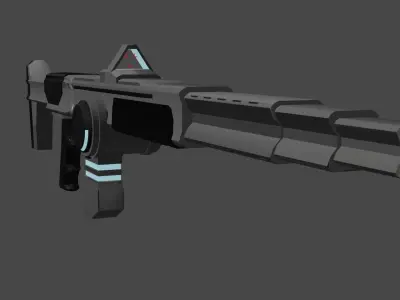 Sci-fi rifle 3D model 4