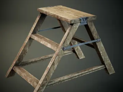 stool Low-poly 3D model purchase