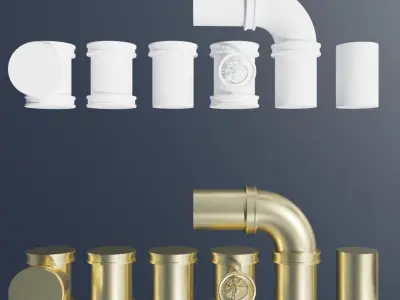 Textured Tube Asset Pack 3D model