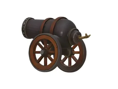 Canon 3D Model for Game Low Poly PBR Textured Read Free low-poly 3D model