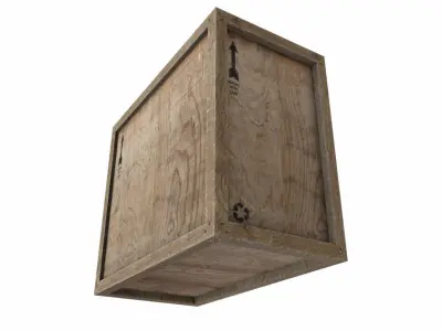 Old Wooden Cargo Crate 6 PBR Low-poly 3D model