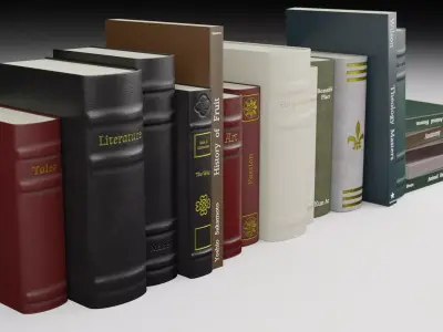 Antique Books PBR 3D model