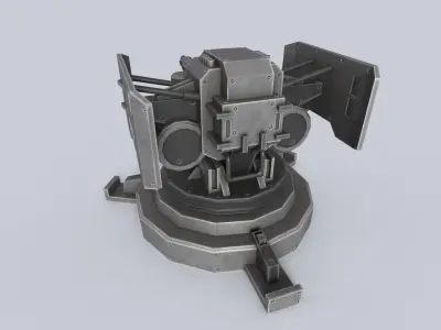 Prototype turret Low-poly 3D model by Anima-Z