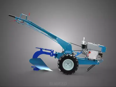 ATTACHED SINGLE FURROW PLOW BLADE MOULD MOLD BOARD HAND TRACTOR 3D model