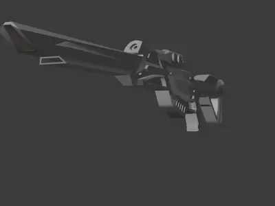 Futuristic Sniper Rifle Game Ready 3D Model CG Low-poly 3D model