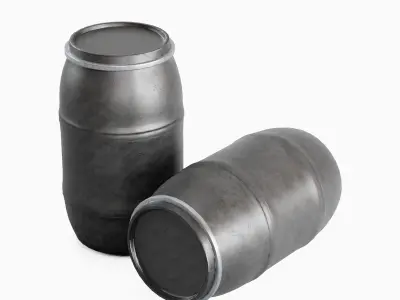Dirty Plastic Barrel 06 Low-poly 3D model