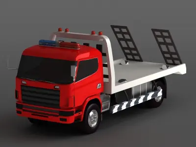 truck lorry urban trailer vehicle semi tow evacuator 3D model