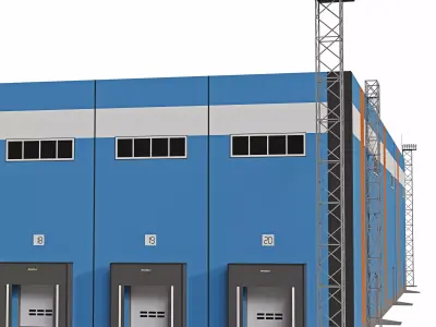 Modular logistics warehouse 1 3D model