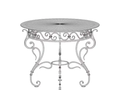 glass coffee table Low-poly 3D model