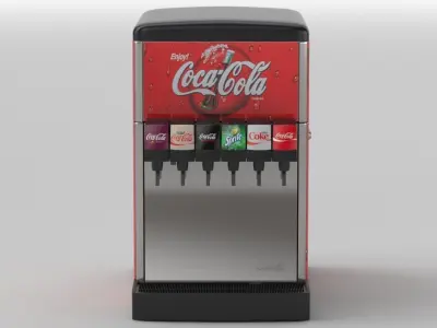 6-Flavor Counter Electric Soda Fountain System 3D model