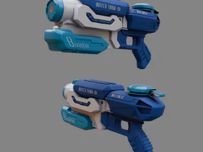 Water Gun one hand 04 Low-poly 3D model