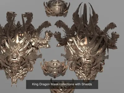 Shield Collection metal 3D Model Pack