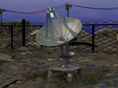 Satellite Dish Low-poly 3D model purchase