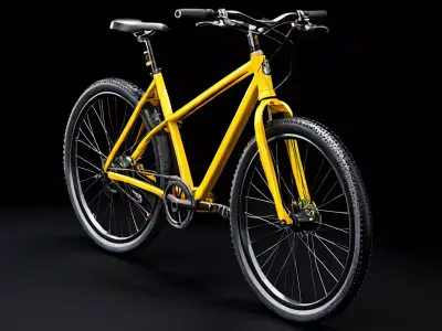 Realistic Yellow Mountain Bike 3D Model Low-poly 3D model